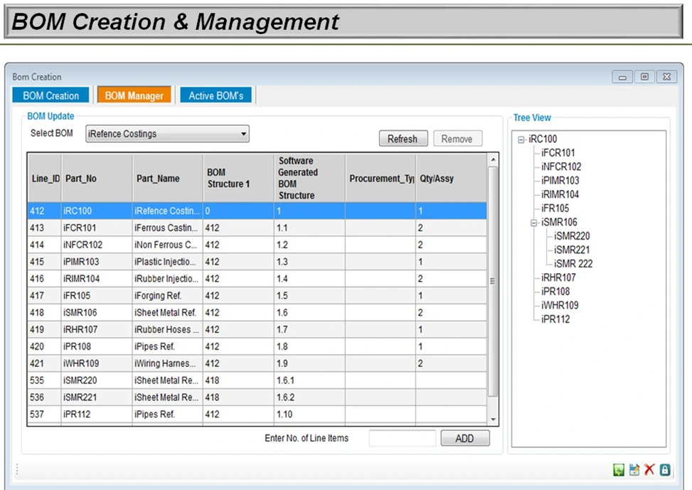 BOM Creation and Management with our Costing Software