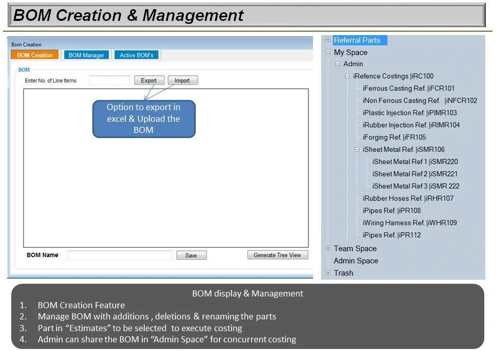 Option to export in our Cost Estimating Software