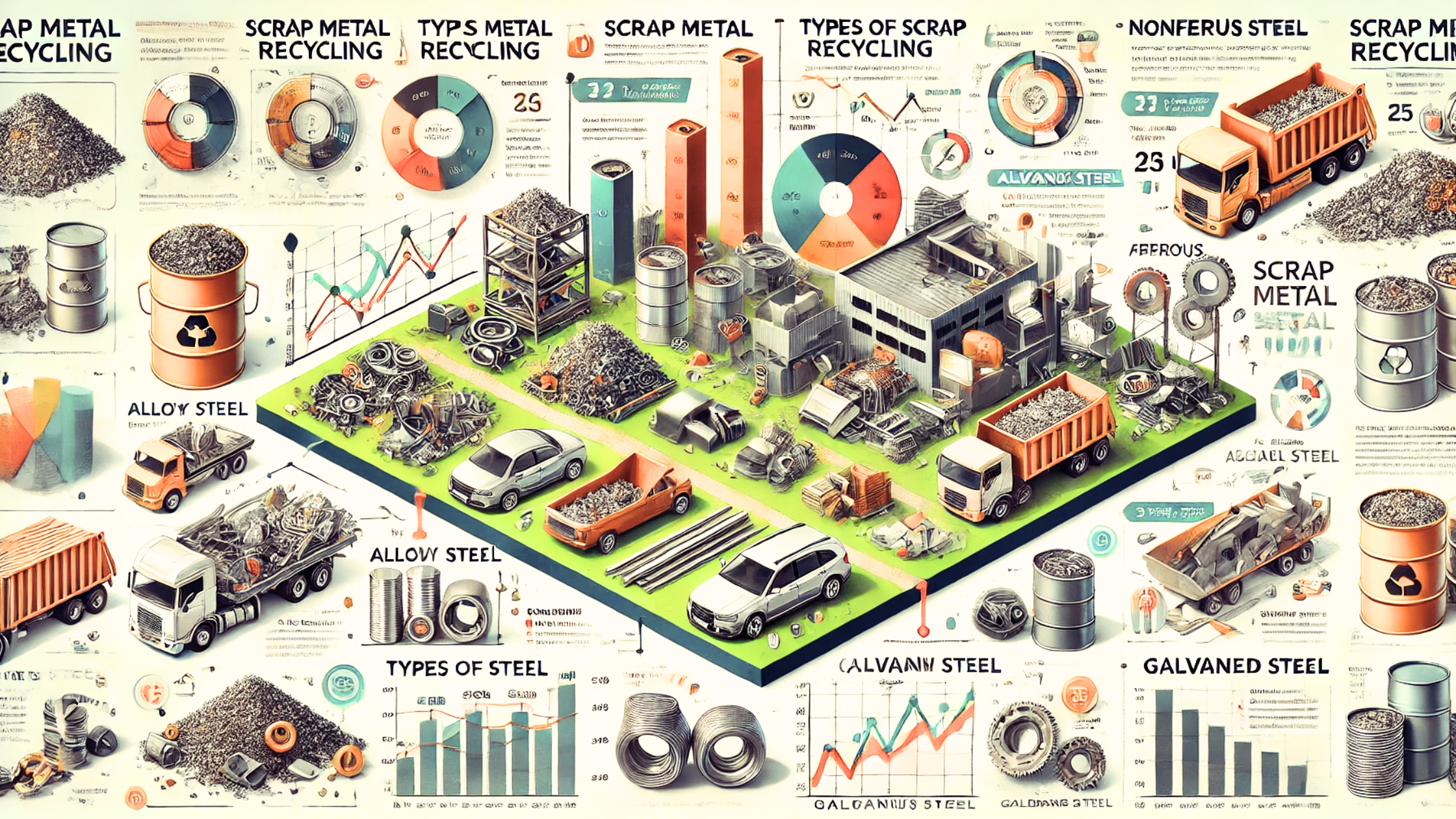 Dynamics of Scrap, Alloy, and Galvanized Steel